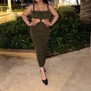 Express Olive Green Skirt Set